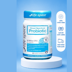 [Nhập khẩu] Men vi sinh Life-Space Adult Broad Spectrum Probiotic Chứa prebiotic hỗ trợ sức khỏe đường ruột tăng cường miễn dịch