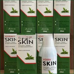 1 CHAI NƯỚC SÚC MIỆNG VOVITA SKIN – KHỬ KHUẨN HỌNG MIỆNG, NGỪA HÔI MIỆNG, HỖ TRỢ VIÊM LỢI, VIÊM HỌNG – CHAI 250ML