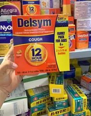 Siro ho Delsym 12 Hour Cough Relief Day or Night 296ml cho người lớn và trẻ em 4+ (vị Cam)