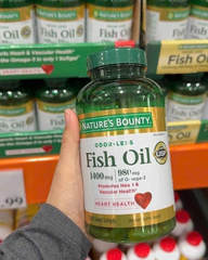 Viên uống dầu cá trợ tim, sáng mắt Nature’s Bounty Fish Oil 1400mg 130 Softgels