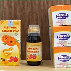 1 HỘP SIRO MẬT ONG CHANH ĐÀO – HỖ TRỢ GIẢM HO, NHUẬN PHẾ, TIÊU ĐỜM, GIẢM HO DO VIÊM PHẾ QUẢN – CHAI 100ML