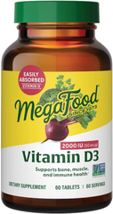 MegaFood Vitamin D3 2000 IU (50mcg) bổ sung Vitamin D hỗ trợ hệ miễn dịch, xương, răng và cơ bắp, phù hợp cho người ăn chay