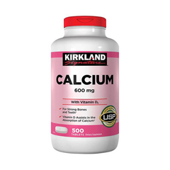 Viên uống Canxi Kirkland Calcium 600mg + D3 500 viên