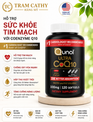Qunol Ultra CoQ10 100mg 90 Viên/120 viên – Tăng Cường Năng Lượng và Bảo Vệ Tim Mạch Hiệu Quả, Hỗ Trợ Chống Oxy Hóa