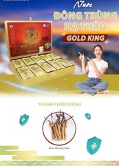 Nước Đông Trùng Hạ Thảo Gold King Hàn Quốc Hộp Gỗ Vàng 60 Gói - Tăng Cường Sinh Lực và Sức Khỏe cho Người Trung Niên 754039