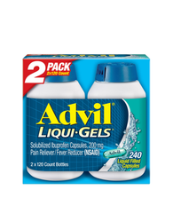 Viên giảm đau hạ sốt Advil Liqui-Gels 200mg 240 Liquid Capsules set 2 chai 120 viên