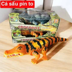 Con cá sấu đồ chơi chạy bằng pin có đèn và âm thanh giao màu ngẫu nhiên 1048