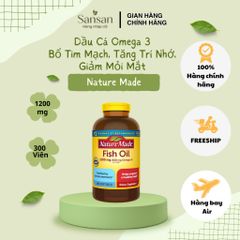Dầu Cá Omega 3 Nature Made Fish Oil 1200mg (360mg Omega-3) 300 Viên - Nội địa Mỹ