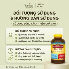 Dầu Cá Omega 3 Nature Made Fish Oil 1200mg (360mg Omega-3) 300 Viên - Nội địa Mỹ