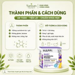 Bột Lactoferrin HAPPi Baby Úc Cho Bé 1-36 Tháng, Hộp 28 Gói, Hỗ Trợ Miễn Dịch & Đường Ruột