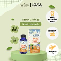 TPBVSK Vitamin D3 Nordic Naturals Baby 400IU Cho Bé Sơ Sinh 22.5ml - Xách tay/ Nhập khẩu