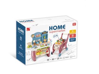 Xe đẩy và quầy bán hàng siêu thị 40pcs, có đèn và âm thanh 668-83