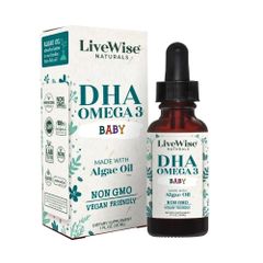 DHA hữu cơ dạng giọt Livewise DHA Omega-3 Baby cho trẻ sơ sinh và trẻ em, 30ml