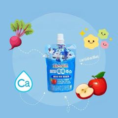 Nước ép Táo và củ Dền hữu cơ tăng chiều cao Lotte 10 gói/ hộp cho bé từ 6 tháng tuổi