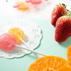 Kẹo mút tăng cường IQ cho trẻ vị dâu cam Unimat Riken 70g túi 10 chiếc hàng Nhật nội địa