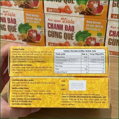1 HỘP KẸO NGẬM VIALA CHANH ĐÀO GỪNG QUẾ - HỖ TRỢ GIẢM HO, LONG ĐỜM, MÁT HỌNG, TINH DẦU BẠC HÀ - HỘP 24 VIÊN