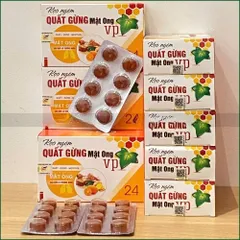 1 HỘP KẸO NGẬM QUÂT GỪNG MẬT ONG VP - HỖ TRỢ GIẢM HO, LONG ĐỜM, THANH NHIỆT, MÁT HỌNG - HỘP 24 VIÊN