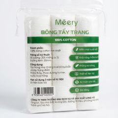 Bông Tẩy Trang MÉERY Meery 205 Miếng 100% Cotton, BTT 125 Miếng