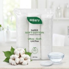 Bông Tẩy Trang MÉERY Meery 205 Miếng 100% Cotton, BTT 125 Miếng
