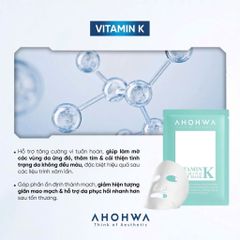 Mặt Nạ Vitamin K Ahohwa - Sheet Mask - Mặt nạ cấp ẩm phục hồi sinh học 