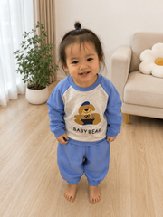  Hàng QC- Set bộ nỉ phối gấu cute dễ thương đáng yêu ấm áp mùa đông cho bé