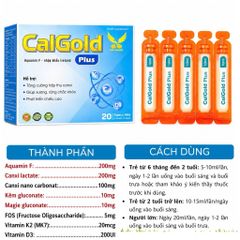 CalGold Plus 20 ống - Canxi hữu cơ cho bé từ 6 tháng - vị thơm ngon dễ uống