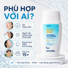 Kem Chống Nắng Sensilis Water Fluid SPF50+ 50ml Dạng Fluid Mỏng Nhẹ, Chống Lão Hóa