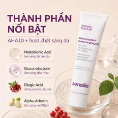 Sensilis Skin D-Pigment AHA10 Overnight Kem Dưỡng Mờ Thâm Nám Sáng Da Ban Đêm Chính Hãng