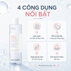 Nước Tẩy Trang Sensilis Micellar Water AR 400ml Dịu Nhẹ Cho Da Nhạy Cảm, Dễ Đỏ Rát