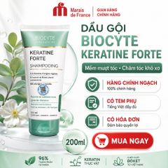 Biocyte Keratine Forte Shampooing 200ml - Dầu Gội Keratin Bồ Kết, Mềm Mượt Tóc Khô Xơ Chính Hãng