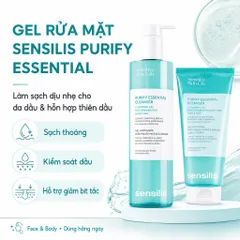 Gel Rửa Mặt Sensilis Purify Essential Cleanser 200ml/400ml Da Dầu Mụn, Kiểm Soát Nhờn