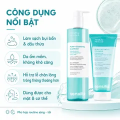 Gel Rửa Mặt Sensilis Purify Essential Cleanser 200ml/400ml Da Dầu Mụn, Kiểm Soát Nhờn