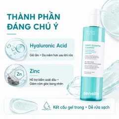 Gel Rửa Mặt Sensilis Purify Essential Cleanser 200ml/400ml Da Dầu Mụn, Kiểm Soát Nhờn