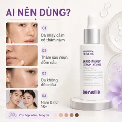 Serum Sensilis Skin D-Pigment ATX B3 30ml Mờ Thâm Nám, Đốm Nâu Cho Da Nhạy Cảm