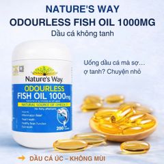 Nature’s Way Odourless Fish Oil 1000mg Úc | Dầu Cá Không Mùi | Omega 3 EPA DHA | 80 Viên 755040