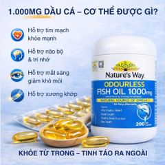 Nature’s Way Odourless Fish Oil 1000mg Úc | Dầu Cá Không Mùi | Omega 3 EPA DHA | 80 Viên 755040