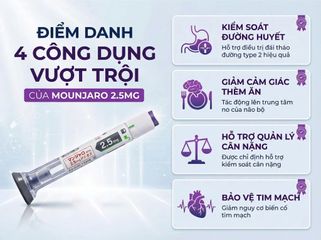 [COMBO MUA 10 TẶNG 1] Bút tiêm giảm cân Mounjaro Chính Hãng Nhật Bản - Hỗ trợ kiểm soát cân nặng liều 2.5mg