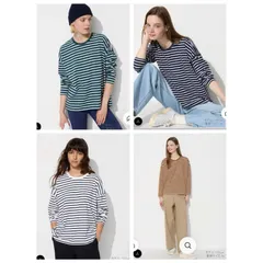 Áo thun cotton kẻ ngang dài tay Uni Nhật