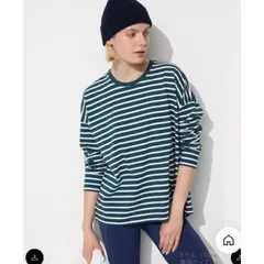Áo thun cotton kẻ ngang dài tay Uni Nhật