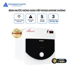 [GIAO LẮP MIỀN BẮC] Bình nóng lạnh gián tiếp Rossi Amore Vuông (15/20/30 Lít) - Chính hãng, Bảo Hành 7 năm