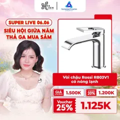 [Võ Hà Linh x Tân Á Đại Thành] Vòi Chậu Rossi R803V1 Có Nóng Lạnh, Bảo Hành 2 Năm