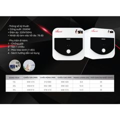 [GIAO LẮP MIỀN BẮC] Bình nóng lạnh gián tiếp Rossi Amore Vuông (15/20/30 Lít) - Chính hãng, Bảo Hành 7 năm