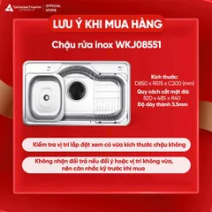Chậu Rửa Bát Wonang WKJ08551 Inox 304 Nhập Khẩu Hàn Quốc Chính Hãng Bảo Hành 5 Năm