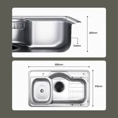 Chậu Rửa Bát Wonang WKJ08551 Inox 304 Nhập Khẩu Hàn Quốc Chính Hãng Bảo Hành 5 Năm