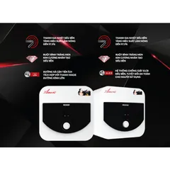 [GIAO LẮP MIỀN BẮC] Bình Nước Nóng Gián Tiếp Rossi Amore Dáng Vuông Dung Tích 15L 20L 30L - Chính hãng