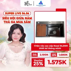 [Võ Hà Linh x Tân Á Đại Thành] Chậu rửa cao cấp Rossi RL210H thiết kế thông minh, bảo hành 2 năm