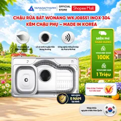 Chậu Rửa Bát Wonang WKJ08551 Inox 304 Bảo Hành 5 Năm Nhập Khẩu Hàn Quốc Chính Hãng