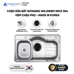 Chậu Rửa Bát Wonang WKJ08551 Inox 304 Bảo Hành 5 Năm Nhập Khẩu Hàn Quốc Chính Hãng