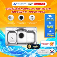 Chậu Rửa Bát Wonang WKJ08551 Inox 304 Bảo Hành 5 Năm Nhập Khẩu Hàn Quốc Chính Hãng