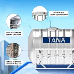 [GIAO MIỀN BẮC] Bồn nước inox Tân Á Ngang 500N 1000N 1500N 2000N Sus 304 - Chính hãng, Bảo hành 12 năm